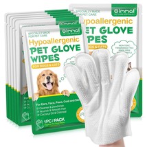 Hypoallegenic wipes for dogs and cats Pet grooming wipes Pet Cleaning Glove 6PC - £10.21 GBP