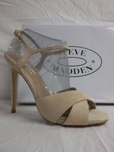 Steve Madden Size 10 M Make Mee Natural Leather Open Toe Heels New Women... - $78.21