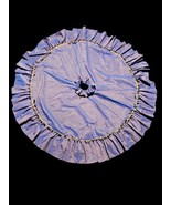 Vintage Christmas Tree Skirt Crushed Taffeta Handmade Purple Gold Irides... - $70.62