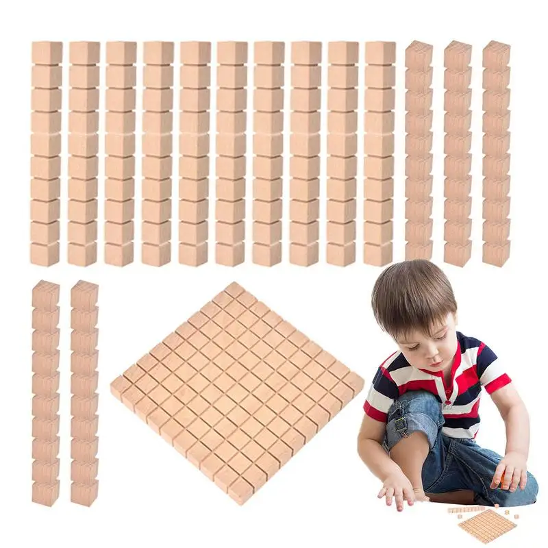 Wooden Cubes Unfinished Square Cubes Wood Block Puzzle Sorting For Math Making - £12.72 GBP