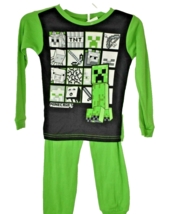 Mojang Minecraft Kids Size 6 Black and Green 2 Piece Pajama Set New - £14.36 GBP