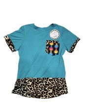 Turquoise Aztec Leopard Top Brand New Size A - £20.31 GBP