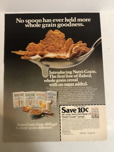 1981 Kelloggs Nutri Grain Cereal Vintage Print Ad Advertisement pa30 - $8.90