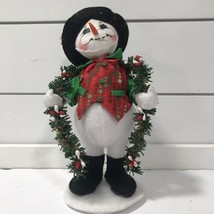 Annalee Dolls Christmas Snowman Plush with Garland Vtg New NWT - £19.68 GBP