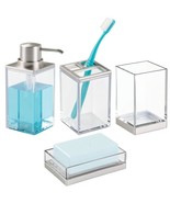 mDesign Plastic Bathroom Vanity Counter Organizers Dispenser Pump Toothb... - £14.79 GBP