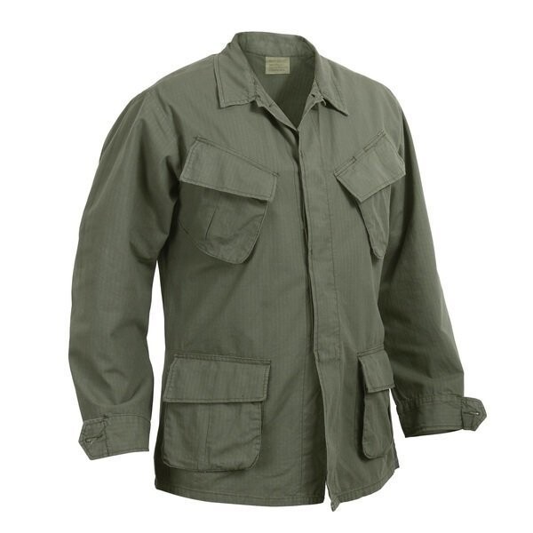 OD Green Vintage Military Rip-Stop Vietnam Era BDU Fatigue Shirt Fast Shipping Item image 8