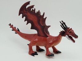Vintage SDE 9&quot; Winged Red Dragon Mythical Fantasy Animal Creature PVC Figure - £5.47 GBP