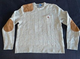 Polo RALPH LAUREN Vtg Sportsmen Shooting Leather Patch 100% Wool Sweater XL - £51.22 GBP