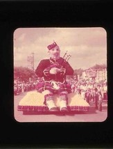 Scotsman Kilt Playing Bagpipes Parade Float Homemade Glass Slide Univ of... - £21.75 GBP
