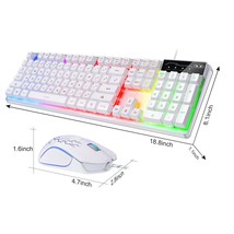 Wired Keyboard &amp; Mouse Combo K1 LED Rainbow Backlit for Laptop PC/Mac 104 Keys - £30.06 GBP+