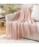 Cozy Woven Boho Bed Blanket For Sofa Bed Chair Acrylic Wave Pattern 50&quot;X... - $34.95