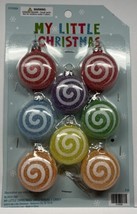 My Little Christmas 8 Swirled Candy Ornaments Hanging Sugar Coated New - £5.57 GBP