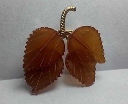 vintage, brooch. Russian natural amber brooch leaves  ( Aust) - £40.45 GBP