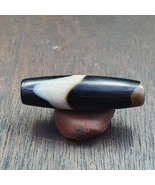 Ancienne perle en agate yéménite naturelle motif rare baguée 37,6 mm BD-7-6 - $75.24 CAD