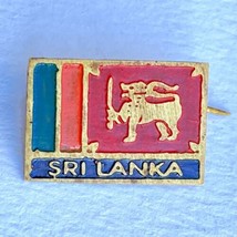 Vintage Sri Lanka Flag Colorful Enamel Pin Brooch - $14.95