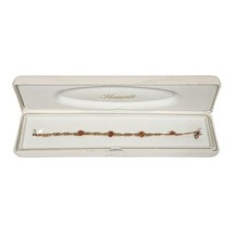 Vtg Krementz Rose Gold Two Tone 7&quot; Bracelet Roses Original Case Fashion Piece - £40.94 GBP