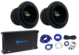 2) Rockville Punisher 8D2 8&quot; 750w RMS Competition Car Subwoofers+Amplifier+Wires - £529.96 GBP