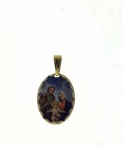 Holy Family Medal 14k Gold Plated with 20 Chain - Sagrada Familia Medalla Jesus - £10.22 GBP