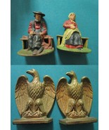 Antique Cast Iron Bookends Bald Eagles  / Amish Couple Pick One - $102.86 CAD