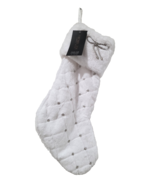 Christmas Rachel Zoe White Faux Fur Silve Coquette Bow Rhinestones Stock... - $36.99