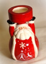 Santa Claus Tealight Candle Holder Christmas Holiday Decor - £13.42 GBP