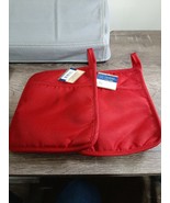 (2) Kitchen Cotton/Neoprene Pot Holders 9” X 7” with Hand Pocket, Red an... - $317.61 MXN