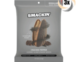 3x Bags Smackin&#39; Cracked Pepper Flavor Jumbo Sunflower Seeds | 4oz | Sma... - $19.22