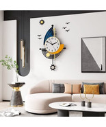 Modern Wall Clock Battery Operated 23 Inch Large Boat Design Pendulum Wa... - $137.97