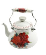 Pioneer Woman ~ CHEERFUL ROSE ~ 1.9-Quart Tea Kettle ~ Enamel on Steel ~... - £47.94 GBP