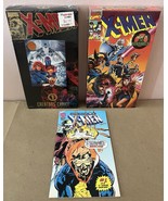 Set Of 2 Vintage X-Men VHS Tapes &amp; Pizza Hut X-Men Comic W/ Poster Inside - $20.00