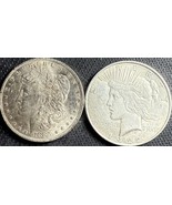 1885 O MORGAN SILVER DOLLAR*KEY DATE*AND A SECOND YEAR1922 SILVER PEACE ... - $1,489.97 MXN