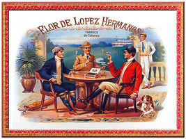 20x30&quot;Decoration Poster.Interior design art.Flor de Lopez cigar label.6322 - £21.49 GBP