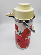 Vintage Sunrise Retro Coffee Pump Dispenser Floral Design Hot Cold Thermos - $25.27