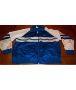 VINTAGE SLAZENGER Zipper Down GOLF TRACK JACKET 2XL XXL BLUE &amp; WHITE 1980&#39;s - $88.01 CAD