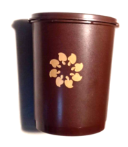 Tupperware VTG Mushroom 811-3 Brown Servalier Canister + Push Button Lid... - £11.56 GBP