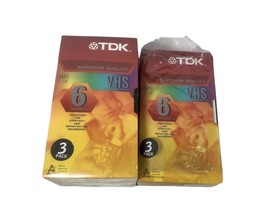 TDK Superior Quality VHS Standard Grade 6 Hrs Ea Videotapes  3pk +2 Pk = 5 Total - £8.73 GBP
