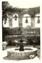 Mission San Juan Capistrano Courtyard Vintage Photo w Bells &amp; Fountain - £10.48 GBP