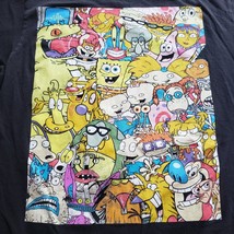 Nickelodeon Character Collage T-shirt Black Rugrats Ren Stimpy Catdog Size S - £10.08 GBP