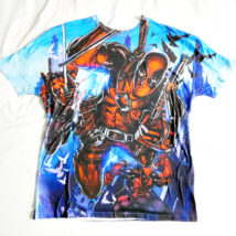 Marvel Comics Deadpool T-Shirt Men XL All Over Print Black Blue Red Whit... - $12.22