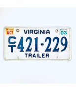 2003 United States Virginia Clean Special Fuel Trailer License Plate CT ... - £13.35 GBP