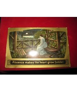 Vintage Colored Postcard Absence makes the Heart grow Fonder - Germany - £6.70 GBP