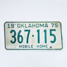 1975 United States Oklahoma Base Mobile Home License Plate 367-115 - £14.76 GBP
