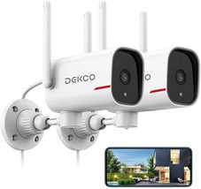 Outdoor 1080P Pan Rotating 180° Wired Wifi Cameras With Motion, And 2.4G... - $90.93