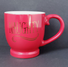 Belle Maison Christmas Holiday &quot;Naughty&quot; 14 oz. Coffee Mug Cup Red White - $14.37