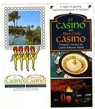 El Casino &amp; Monte Carlo Casino Brochure Freeport Lucaya Grand Bahama Island - £21.80 GBP