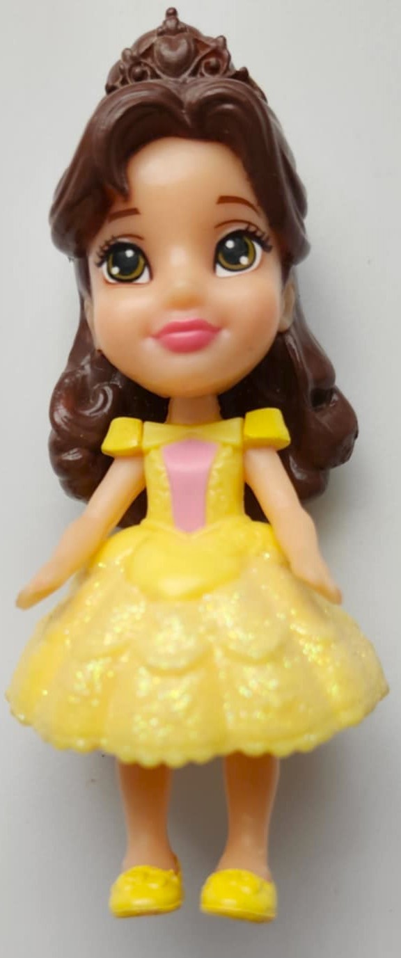 Disney Princess Glitter Mini Toddler Belle  Yellow Dress Figure Toy - $3.99