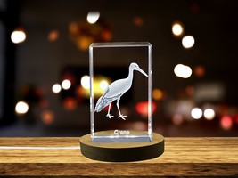 LED Base included | Handcrafted Japanese Crane Sculpture in Crystal - £31.96 GBP - £319.73 GBP