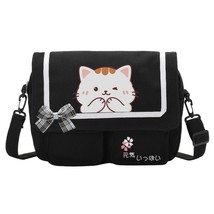 Kawaii Japanese Style Cat Bow JK Uniform Handbag Crossbody Canvas Women Lolita S - £31.07 GBP