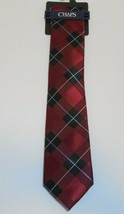 Chaps Tie Mens Red Black New Silk Polyester  - £18.67 GBP