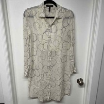 BCBGMaxazria Cream Sheer Long Tunic Blouse Top Cover Up Womens Size Small - £28.15 GBP